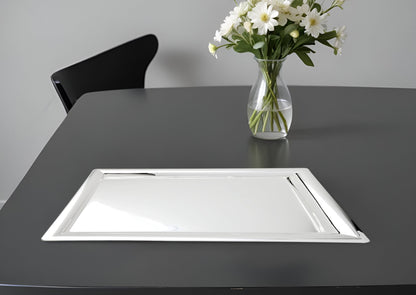 16" Silver Stainless Steel Serving Tray