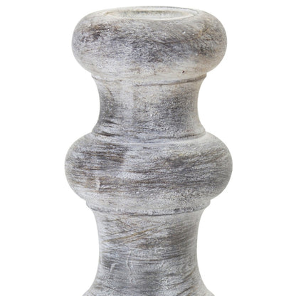 Set of Four White Washed Resin Tabletop Candle Sticks