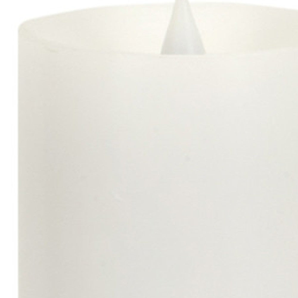 Set of Two White Flameless Pillar Candle