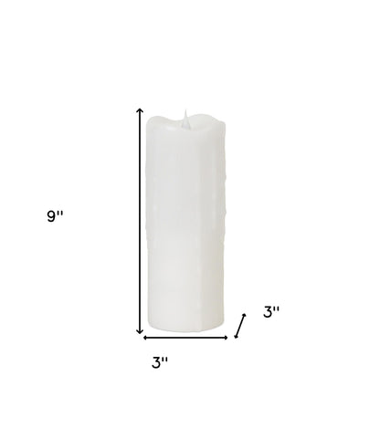 Set of Two White Flameless Pillar Candle