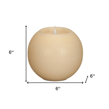 Set of Two Beige Round Flameless Designer Candle