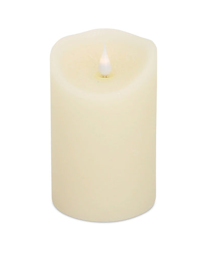 Set of Two Beige Flameless Pillar Candle