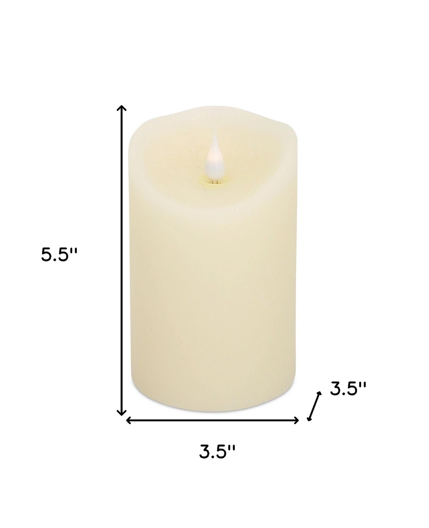 Set of Two Beige Flameless Pillar Candle