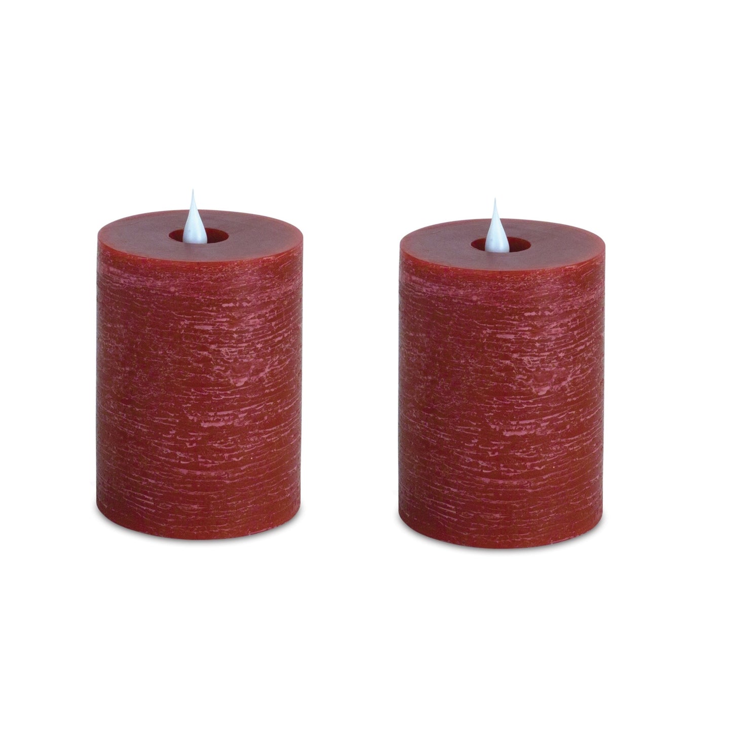 Set of Two Red Flameless Designer Candle