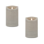 Set of Two Gray Flameless Designer Candle