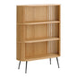 57" White Wood Three Tier Standard Bookcase