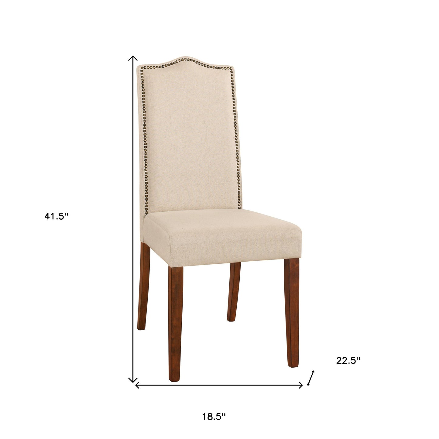 Cream And Chestnut Upholstered Linen Dining Parsons Chair