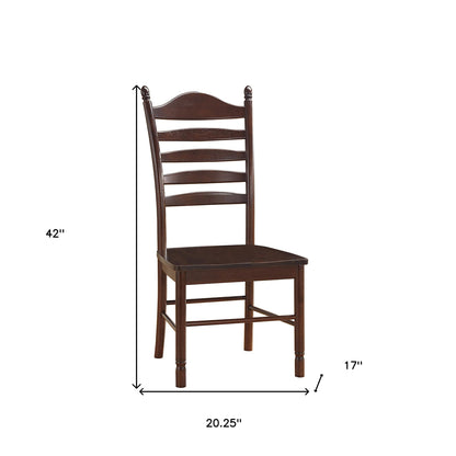 Espresso Wood Ladder Back Dining Side Chair