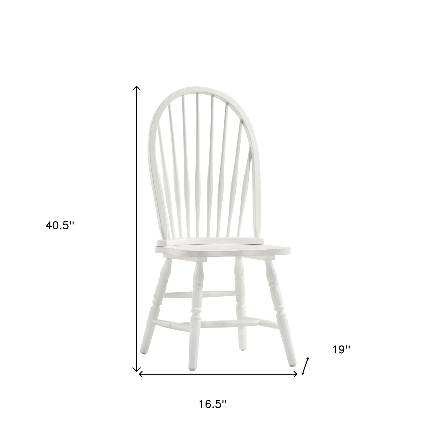 White Wood Windsor Back Dining Side Chair