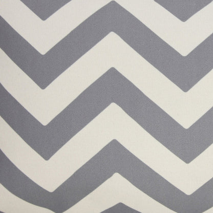 14" X 20" Gray Zippered Chevron Indoor Outdoor Throw Pillow