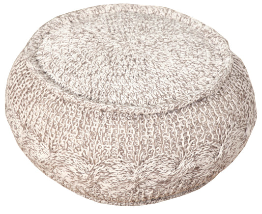 20" Beige 100% Cotton Ottoman