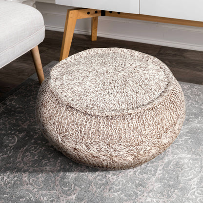 20" Beige 100% Cotton Ottoman