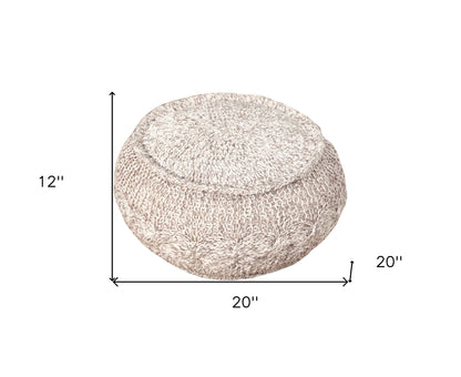 20" Beige 100% Cotton Ottoman