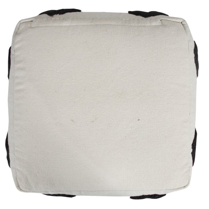 18" White 100% Cotton Ottoman