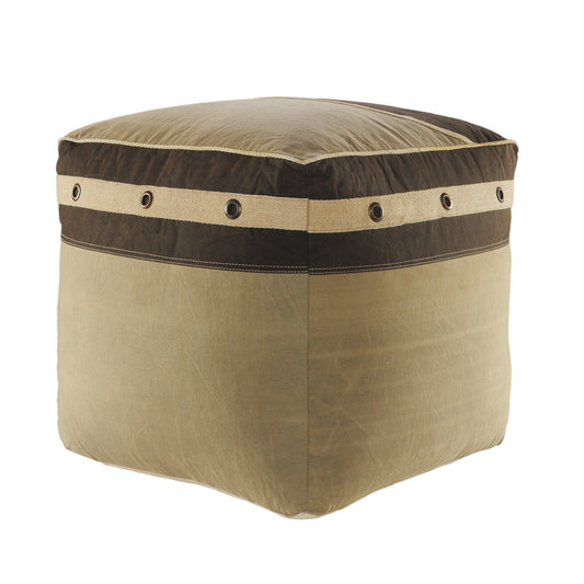 20" Brown 100% Cotton Ottoman