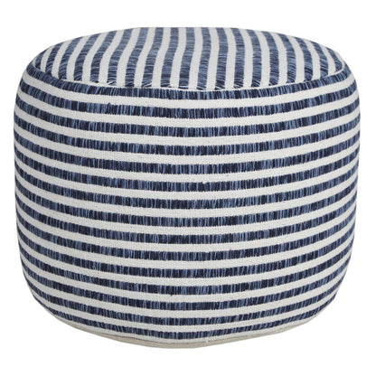 18" Blue 100% Cotton Ottoman