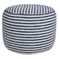 18" Blue 100% Cotton Ottoman