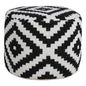 18" Black Cotton Blend Ottoman