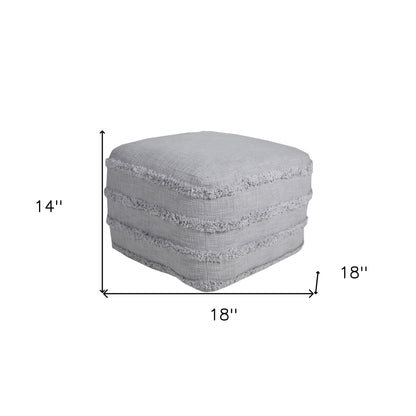 18" Gray 100% Cotton Ottoman