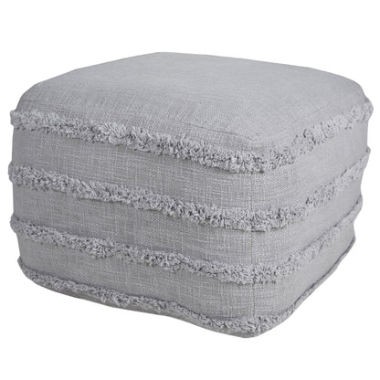 18" Gray 100% Cotton Ottoman