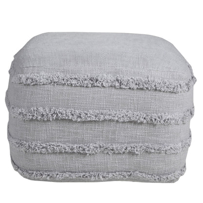 18" Gray 100% Cotton Ottoman