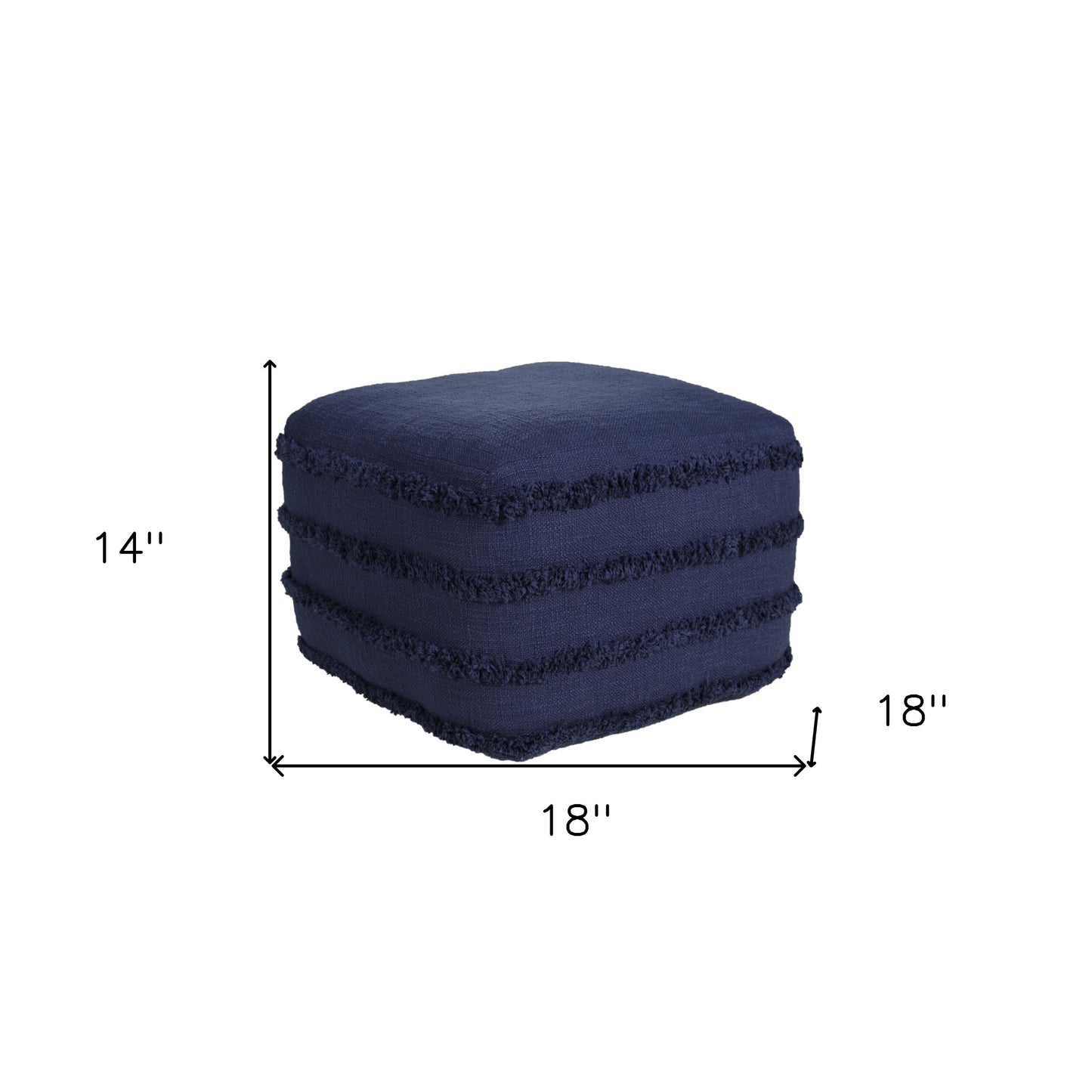 18" Gray 100% Cotton Ottoman