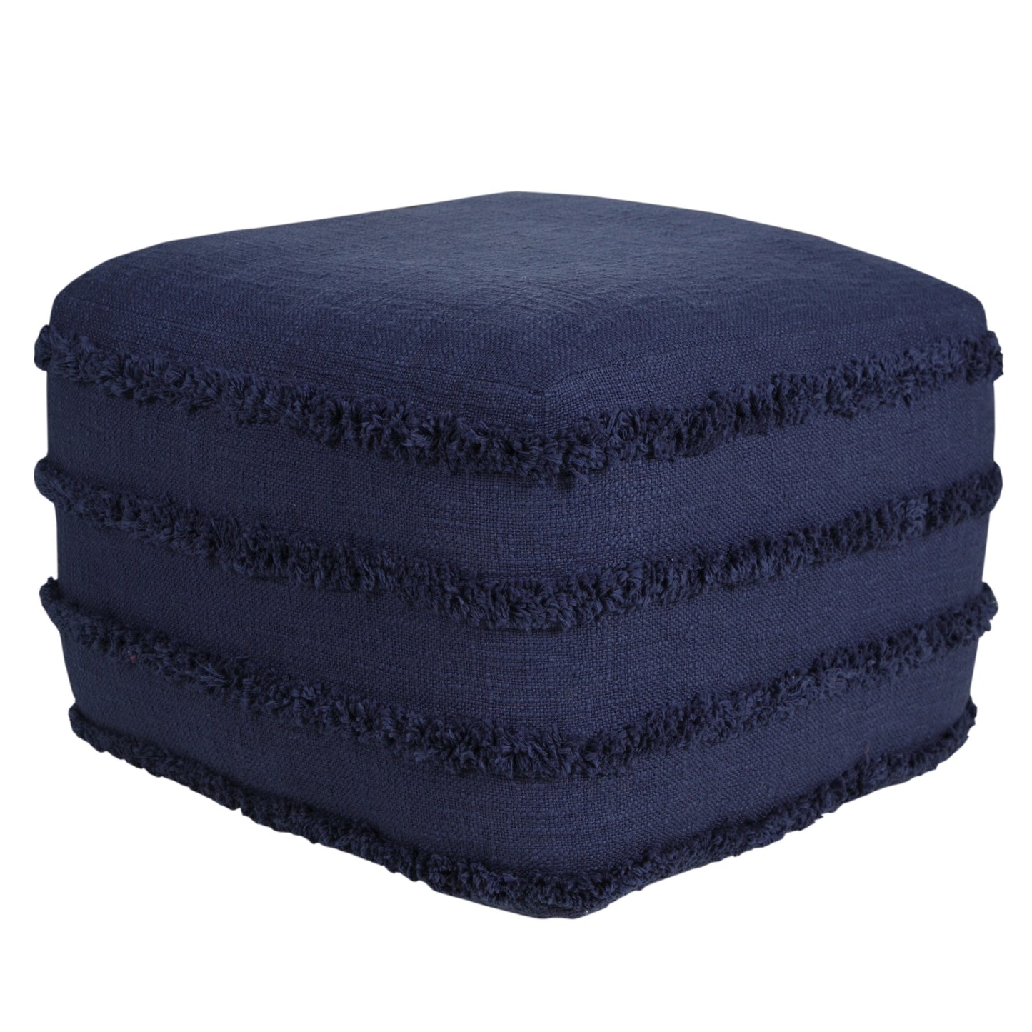 18" Gray 100% Cotton Ottoman