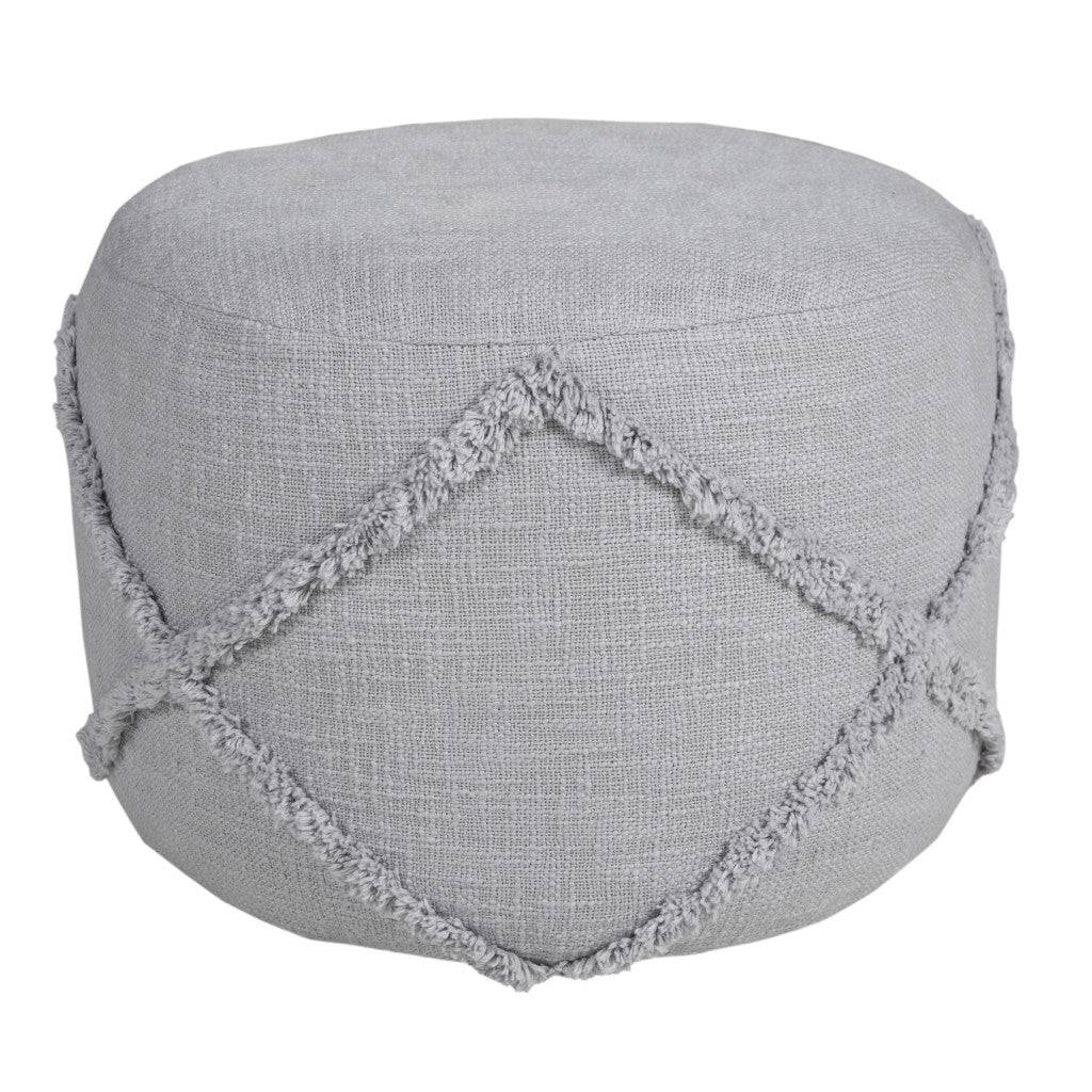 18" Cream 100% Cotton Ottoman