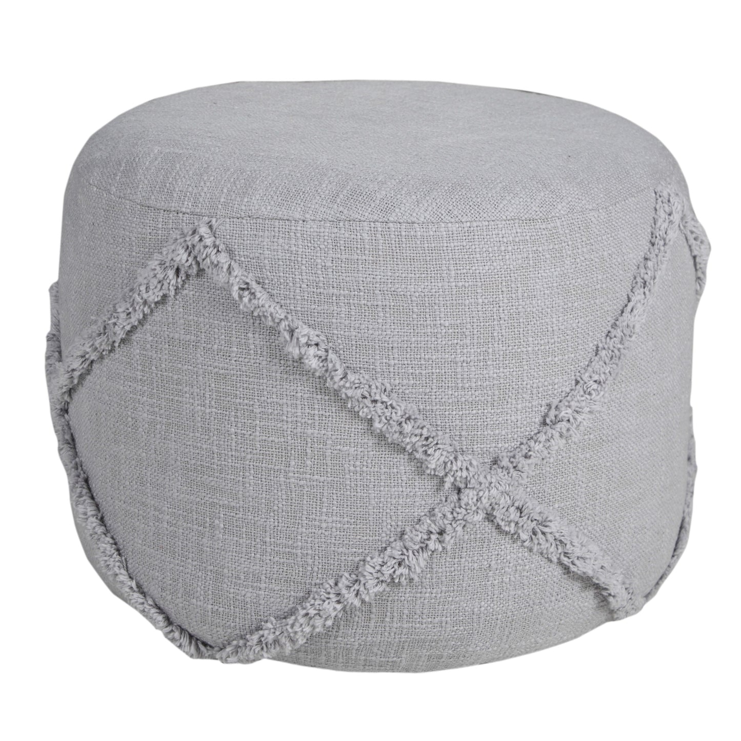 18" Cream 100% Cotton Ottoman