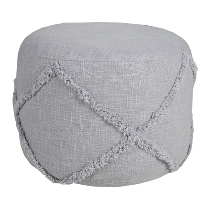 18" Cream 100% Cotton Ottoman