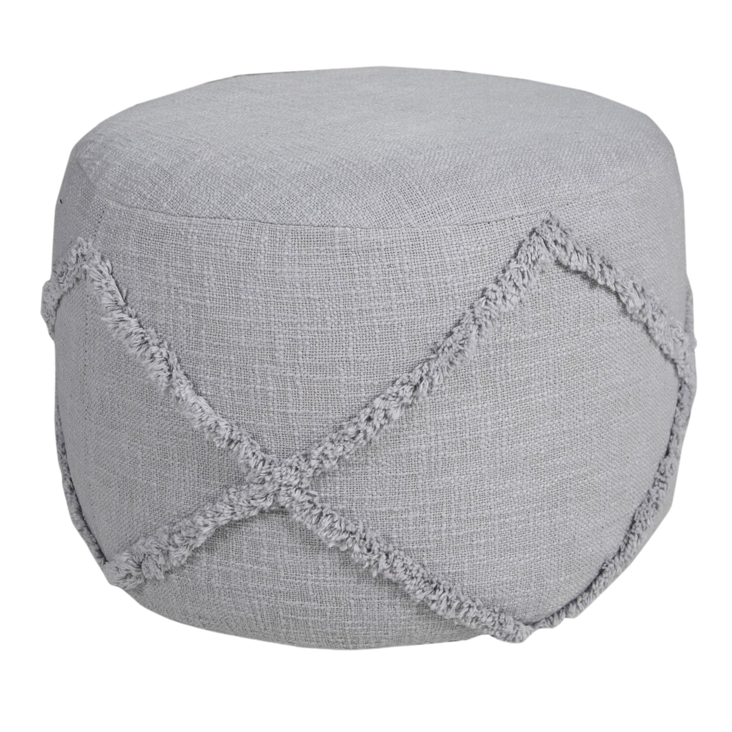 18" Cream 100% Cotton Ottoman