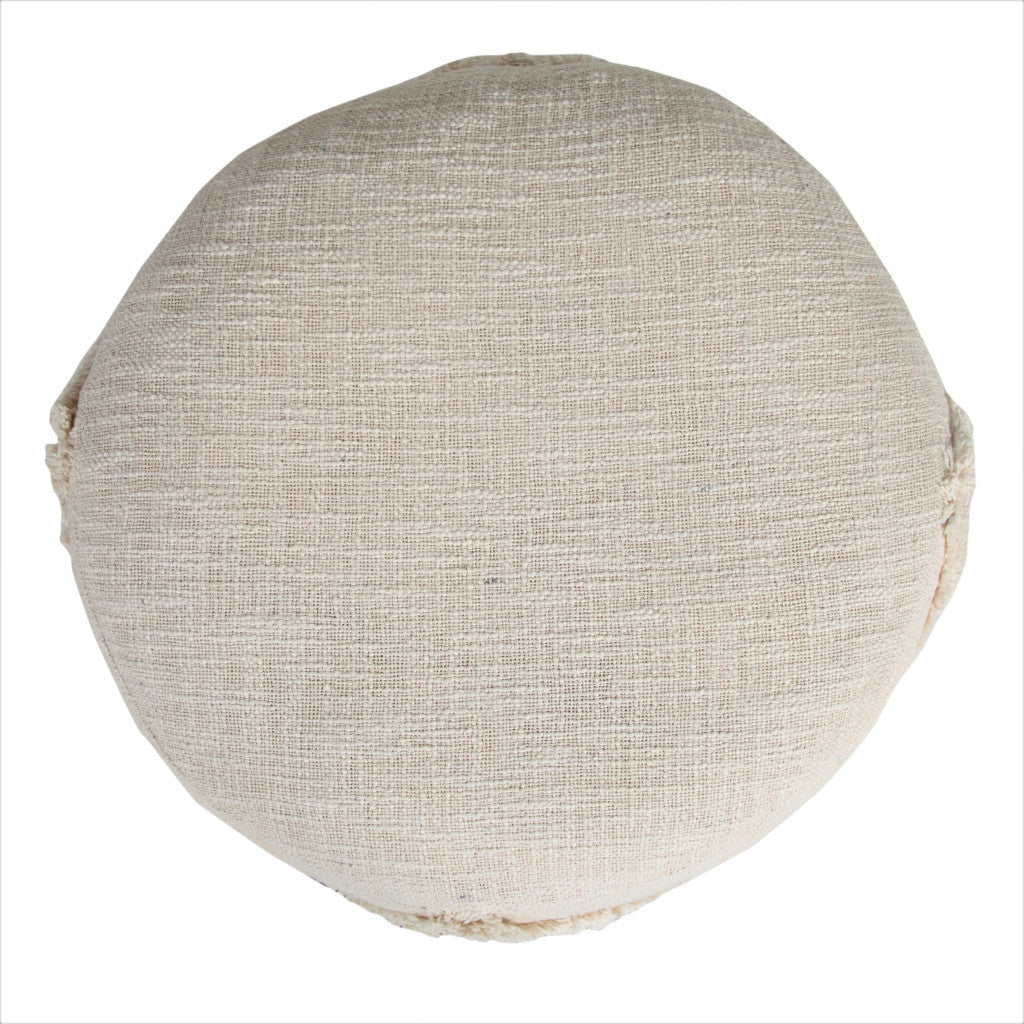 18" Cream 100% Cotton Ottoman