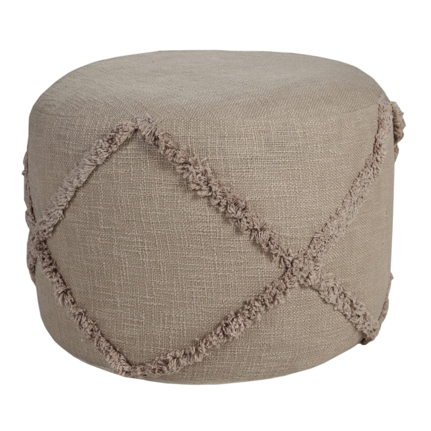 18" Cream 100% Cotton Ottoman