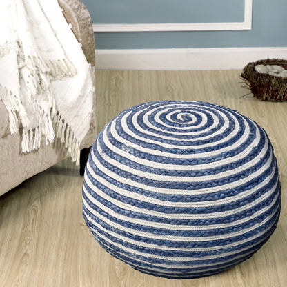 20" Gray Jute Ottoman