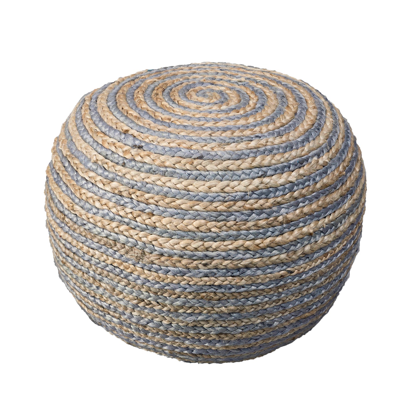 20" Gray Jute Ottoman