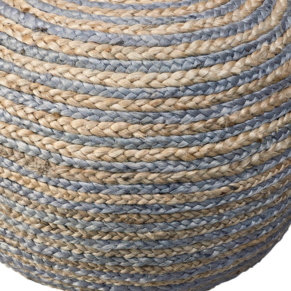 20" Gray Jute Ottoman