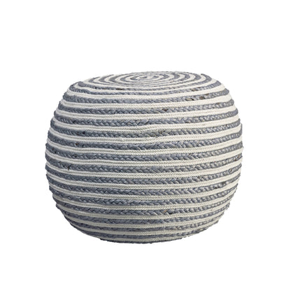 20" Gray Jute Ottoman