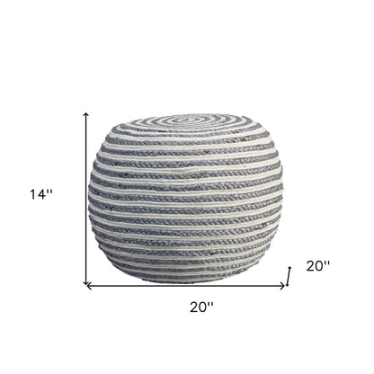 20" Gray Jute Ottoman