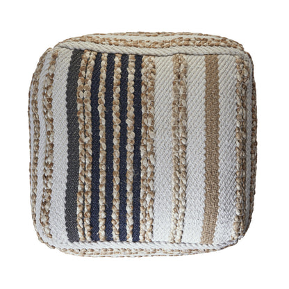 18" Tan Jute Ottoman