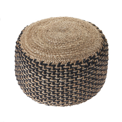 18" Tan Jute Ottoman