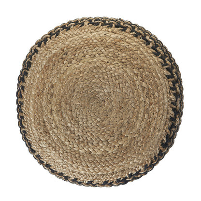 18" Tan Jute Ottoman