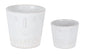 White Set of Two Porcelain 4.4329 ounce Round Pot Planter