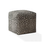 17" Beige Cotton Abstract Pouf Cover