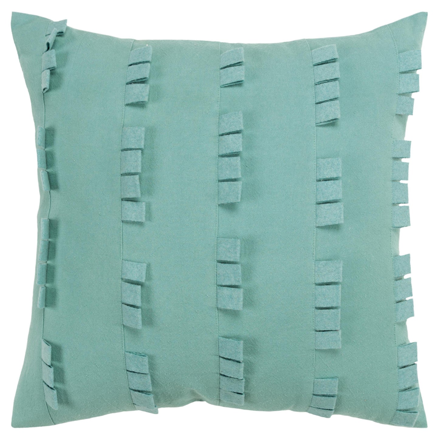 20" Aqua Striped Cotton Throw Pillow