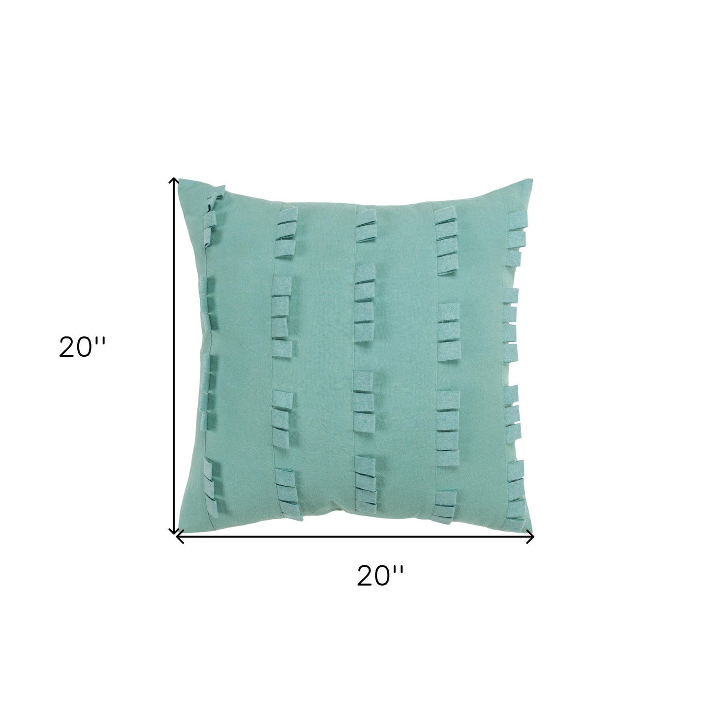 20" Aqua Striped Cotton Throw Pillow