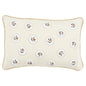 14" X 20" Beige and White Christmas Cotton Pillow With Applique, Embroidery Edges