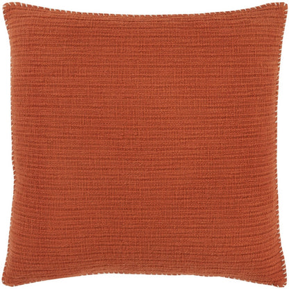 22" Orange Striped Cotton Throw Pillow