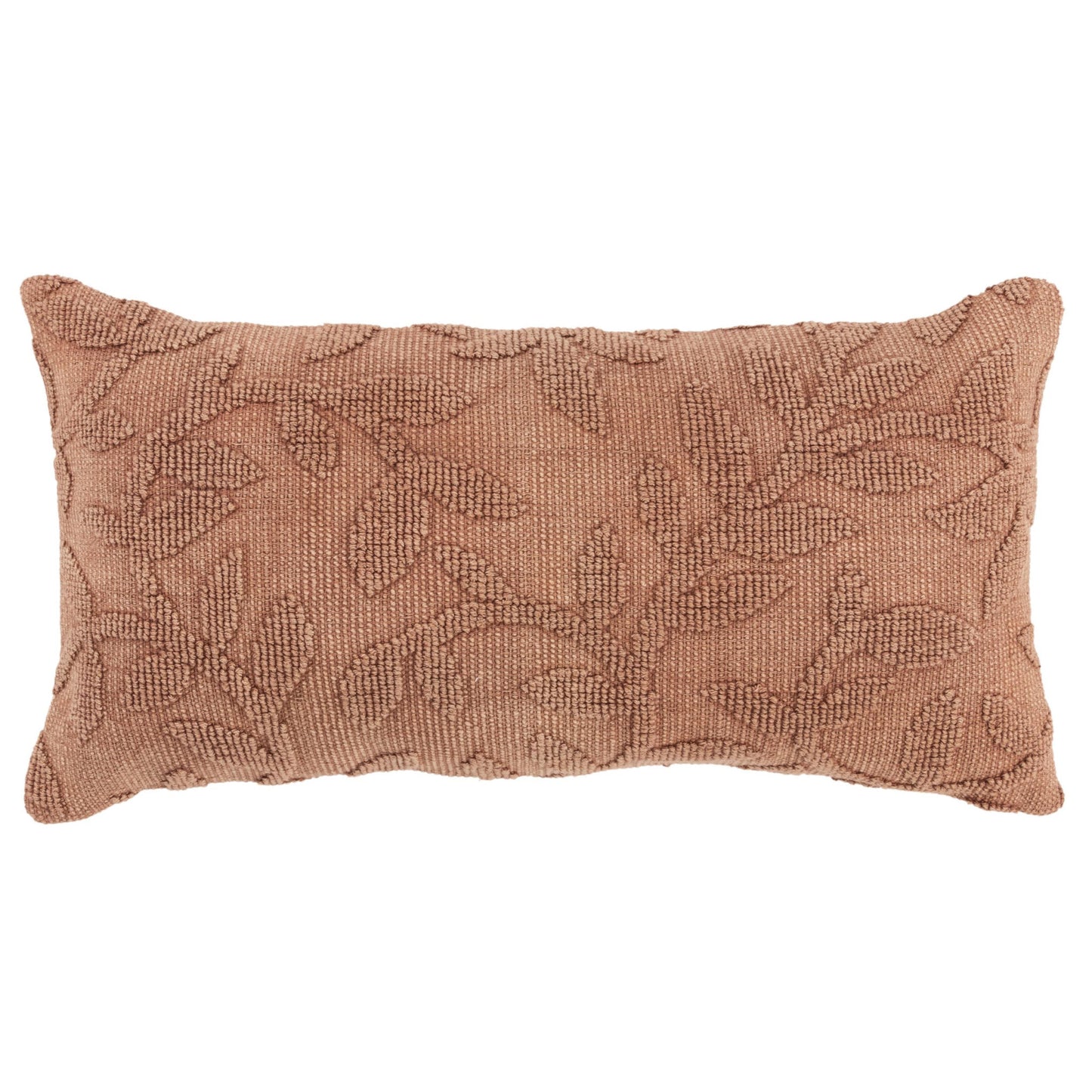 14" X 26" Terra Cotta Botanical Cotton Throw Pillow With Texture