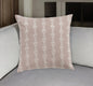 20" Pink and White Botanical Stripe Cotton Throw Pillow With Embroidery