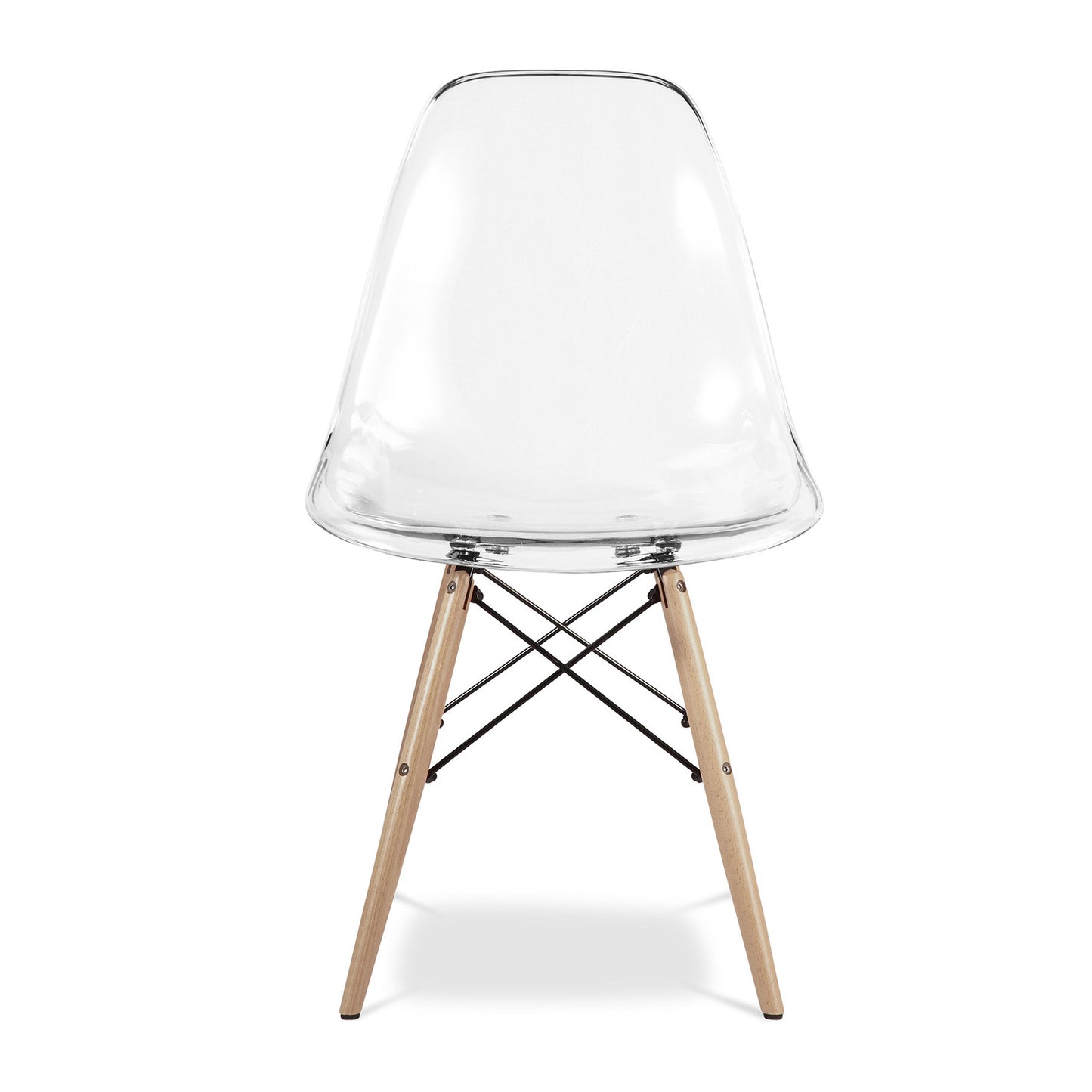 Clear And Natural Heavy Duty Plastic And Wood Dining Side Chair